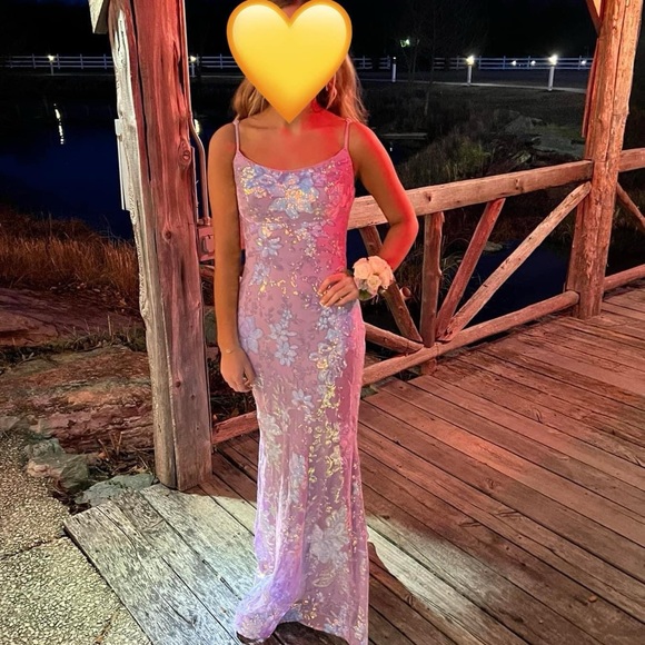 Morgan and Company sequin lavender full lrngth dress - Picture 3 of 8